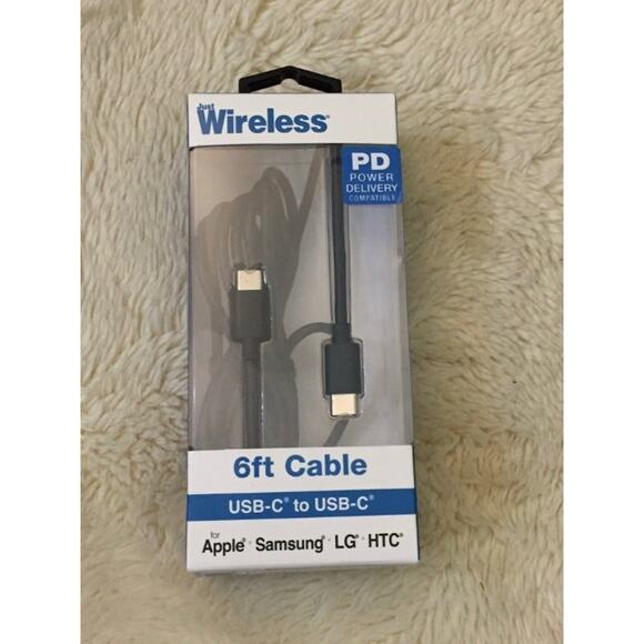 Just Wireless 6ft USB-C to USB-C Cable - Black - Picture 1 of 1